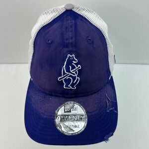 Chicago Cubs New Era 9TWENTY Cooperstown‎ Collection Distressed Trucker Hat NWOT